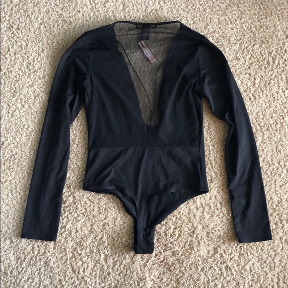 Victoria’s Secret Black Plunge Bodysuit Teddy XS - Picture 5 of 6
